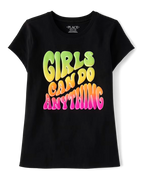 Girls Can Do Anything Graphic Tee - Black from Children's Place Size 14 NWT