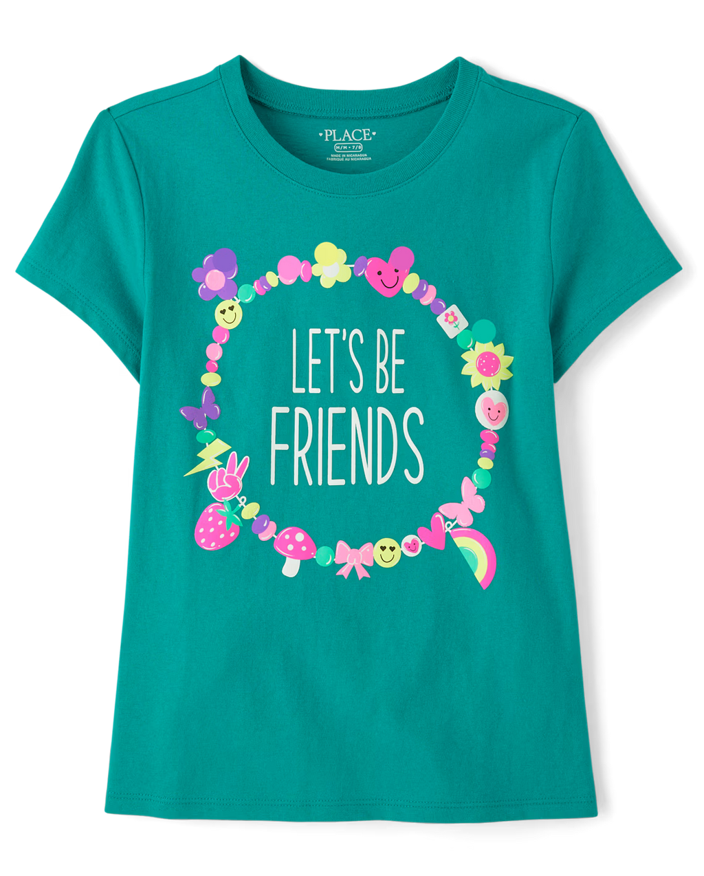 Girls Friendship Bracelet Graphic Tee - The Children's Place Size 14 NWT