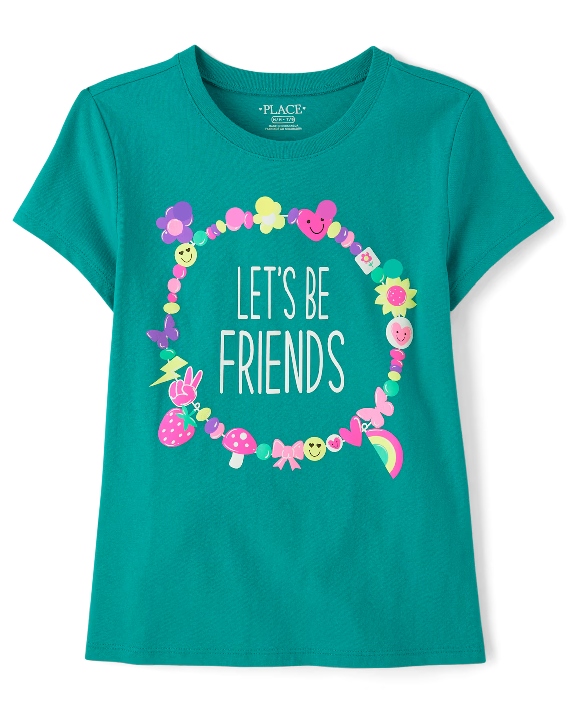 Girls Friendship Bracelet Graphic Tee - The Children's Place Size 14 NWT