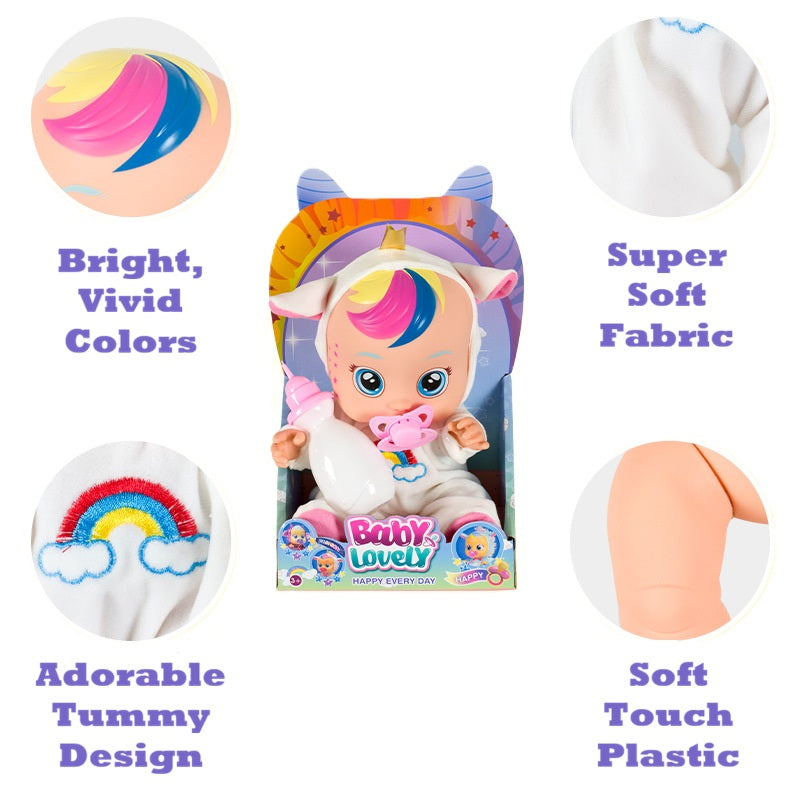 Adorable Baby Lovely Doll ~ White Unicorn ~ 10in