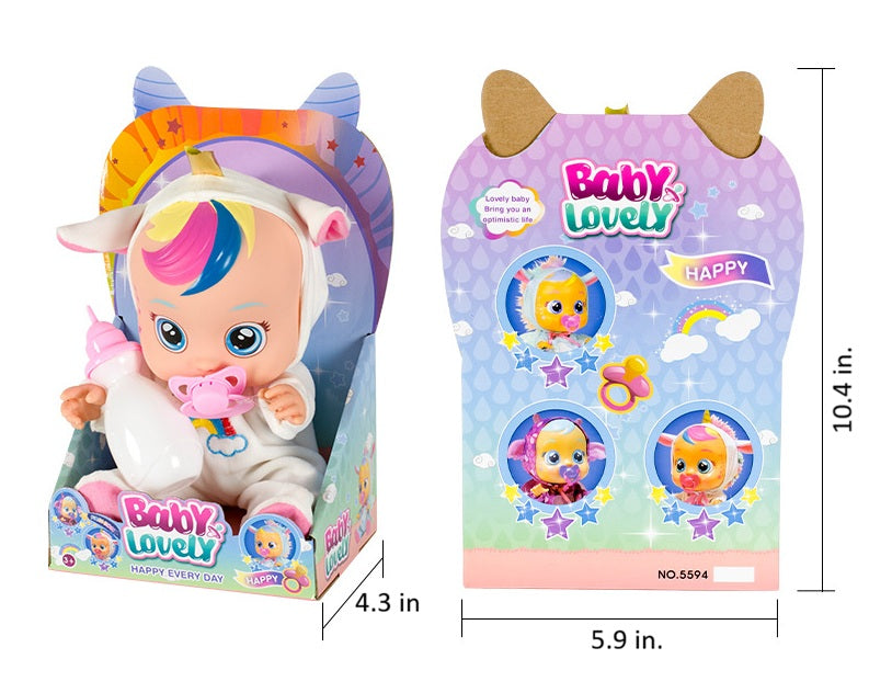 Adorable Baby Lovely Doll ~ White Unicorn ~ 10in