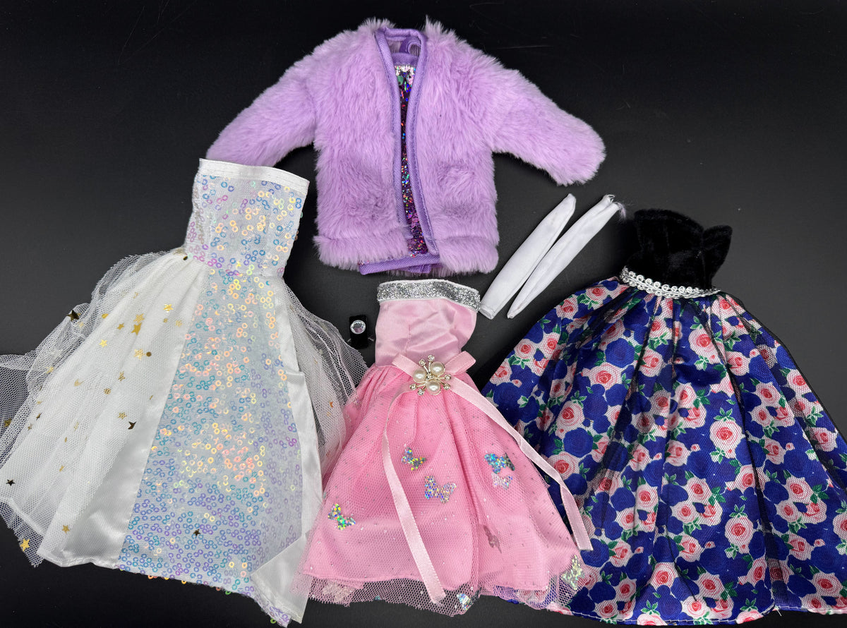 Barbie (or any 12in doll) Clothing w/ Storage Bag Set - The Butterfly Blossom Collection