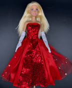 Barbie (or any 12in doll) Clothing w/ Storage Bag Set - The Sapphire & Ruby Radiance Collection