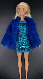 Barbie (or any 12in doll) Clothing w/ Storage Bag Set - The Sapphire & Ruby Radiance Collection