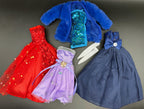 Barbie (or any 12in doll) Clothing w/ Storage Bag Set - The Sapphire & Ruby Radiance Collection