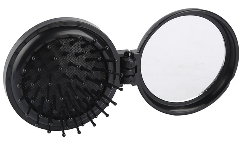Operation Christmas Child Folding Mirror Brush Compact - Black