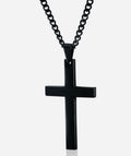 Operation Christmas Child: Boys Black Stainless Steel Cross Necklace w/ Chain