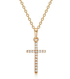 Operation Christmas Child Girls Cross Necklace Alloy Inlay Rhinestone w/ Chain