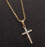 Operation Christmas Child Girls Cross Necklace Alloy Inlay Rhinestone w/ Chain