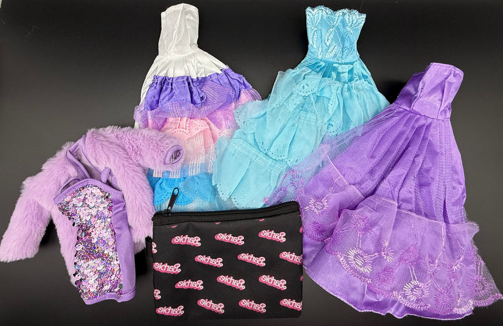 Barbie (or any 12in doll) Clothing & Storage Bag Set - The Glam Collection