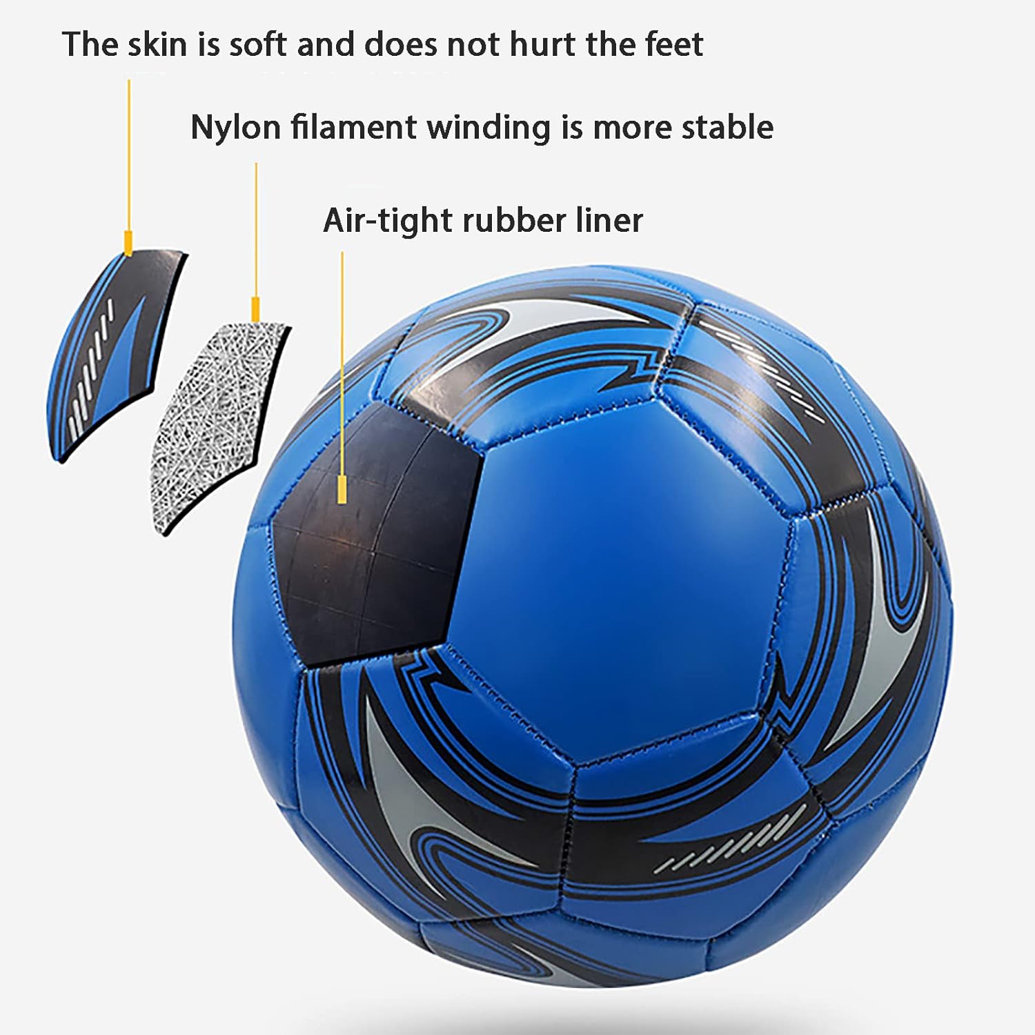 Premium Size 5 Soccer Balls (Vibrant Red or Brilliant Blue)