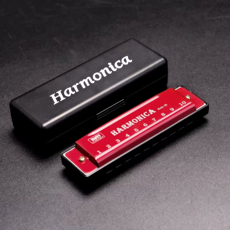10 Hole Diatonic Harmonica C Tone Mini Mouth Organ with Case