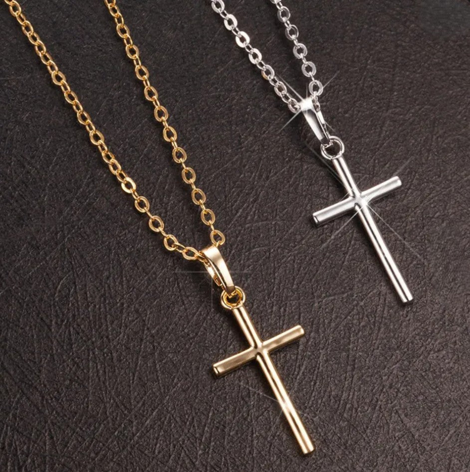 Simple Style Alloy Cross Pendant Necklace