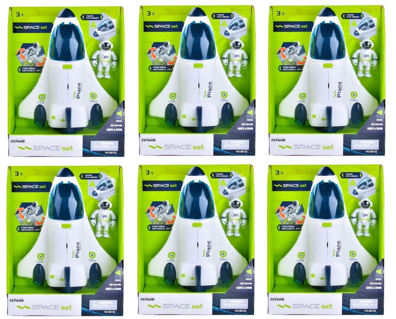 Interstellar Expand Space Shuttle Toy Set ~ Set of 6